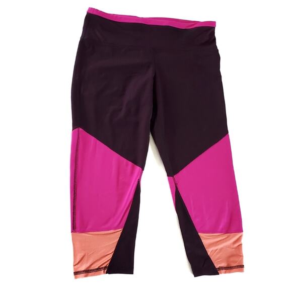 Champion | Crop Length Colorblock Leggings Workout with Pocket - Picture 1 of 6